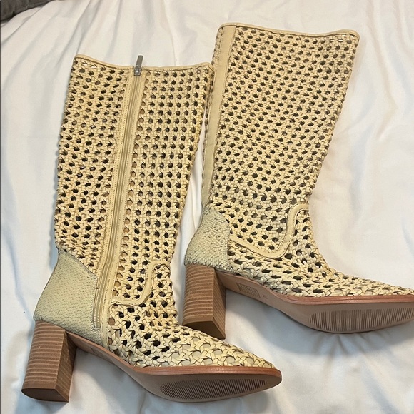 FP Movement by Free People Tan Woodstock Woven Heeled Boots NWOT - Picture 7 of 7